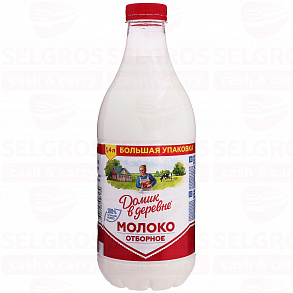 Молоко пастеризованное ДОМИК В ДЕРЕВНЕ отборное 3,5 – 4,5%, 1.4л