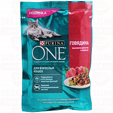 Корм для взрослых кошек PURINA ONE говядина, 75г