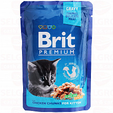 Корм для кошек BRIT курица премиум, 100г