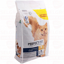 Корм для кошек PERFECT FIT сухой, для домашних кошек, курица, 2.5кг