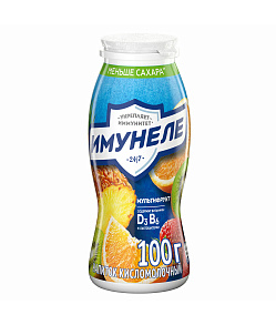 Напиток кисло-молочный ИМУНЕЛЕ 6х100г мультифрукт 1,2%, 100г