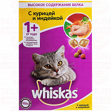Корм для кошек WHISKAS курица и индейка, 350г