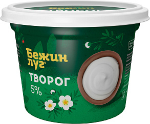 Творог мягкий БЕЖИН ЛУГ 5%, 200г