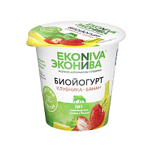 Биойогурт ЭКОНИВА клубника и банан 2,8%, 125г