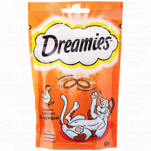Лакомство для кошек DREAMIES с курицей, 60г