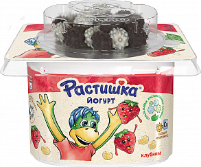 Йогурт DANONE РАСТИШКА клубника с шоколадным драже, 115г