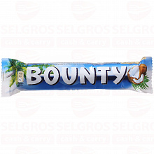 Шоколадный батончик BOUNTY молочный, 55г