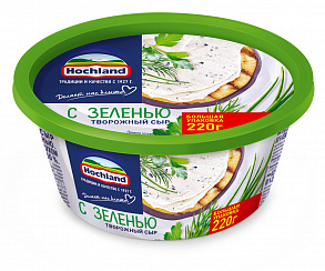 Сыр творожный HOCHLAND с зеленью 60%, 220г