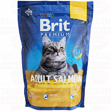 Корм для кошек BRIT лосось премиум, 800г