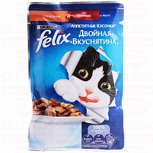 Корм для кошек PURINA FELIX DOUBLY DELICIOUS индейка и печень, 85г