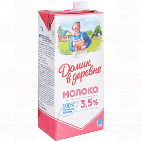 Молоко ультрапастеризованное ДОМИК В ДЕРЕВНЕ 3,5%, 950г
