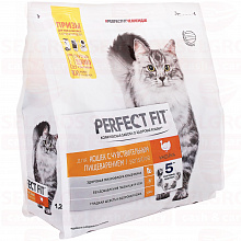 Корм для кошек PERFECT FIT для кошек с чувствительным пищеварением, индейка, 1.2кг