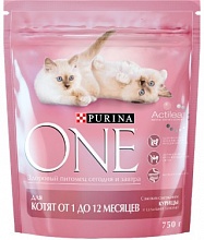 Корм для котят PURINA ONE сухой, курица с цельными злаками, 750г