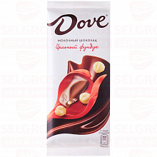 Шоколад молочный DOVE с целым фундуком, 90г