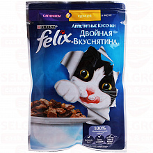 Корм для кошек PURINA FELIX DOUBLY DELICIOUS ягненок и курица, 85г