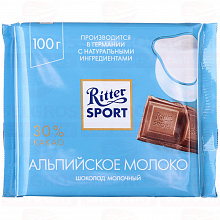 Шоколад RITTER SPORT альпийское молоко, 100г