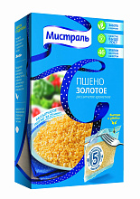 Пшено МИСТРАЛЬ золотое, рассыпчатое ароматное, 5 пакетиков, 400г