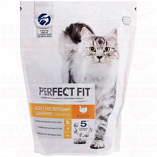 Корм для кошек PERFECT FIT для кошек с чувствительным пищеварением, индейка, 650г