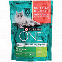 Корм для кошек PURINA ONE домашних, индейка и злаки, 200г