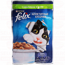 Корм для кошек влажный PURINA FELIX кролик, 85г