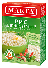 Рис белый MAKFA длиннозерный пропаренный, 400г