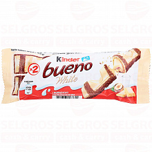 Вафли KINDER BUENO в белом шоколаде, 39г