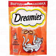 Лакомство для кошек DREAMIES с курицей, 140г