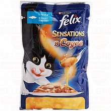 Корм для кошек PURINA FELIX SENSATIONS с треской в соусе с томатами, 85г