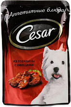 Корм для собак CESAR с говядиной и овощами, 85г